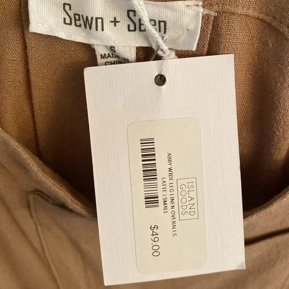 Seen + Seen island Goods NWT wide leg linen overalls - Picture 4 of 10